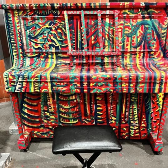Public piano in Cheshire East, England, United Kingdom