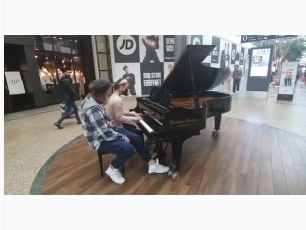 Public piano in Essen, North Rhine-Westphalia, Germany