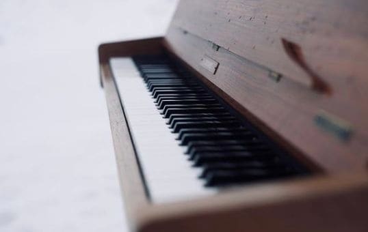 Public piano in Bernina, Grisons, Switzerland