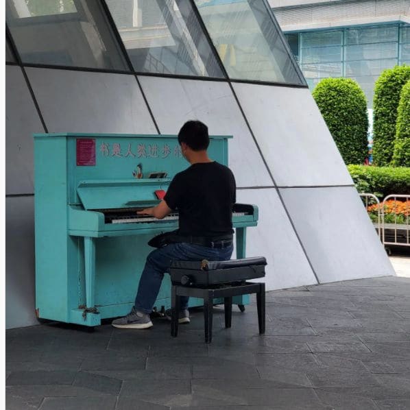 Public piano in Futian District, Guangdong Province, China