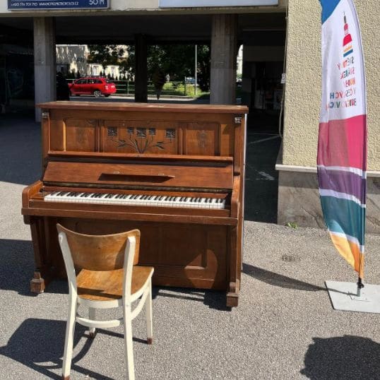 Public piano in České Budějovice, Southwest, Czechia