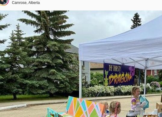 Public piano in Camrose, Alberta, Canada