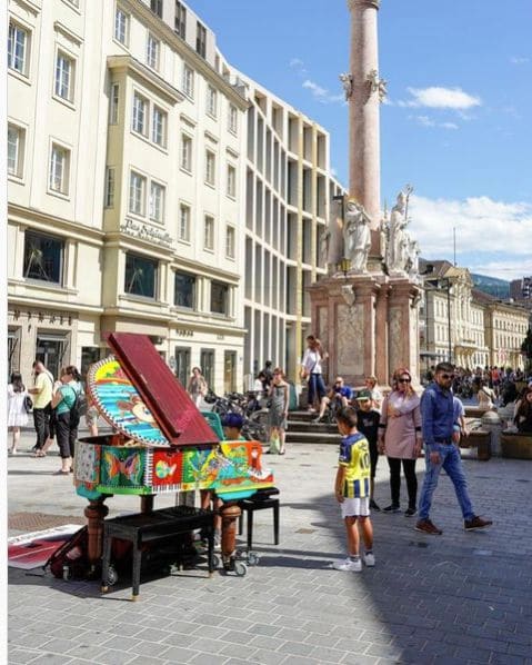 Public piano in Innsbruck, Tyrol, Austria