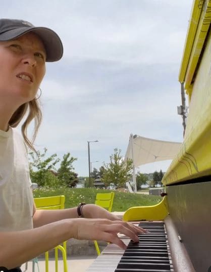 Public piano in Simcoe County, Ontario, Canada