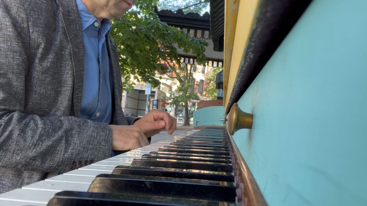 Public piano in City of Troy, New York, United States
