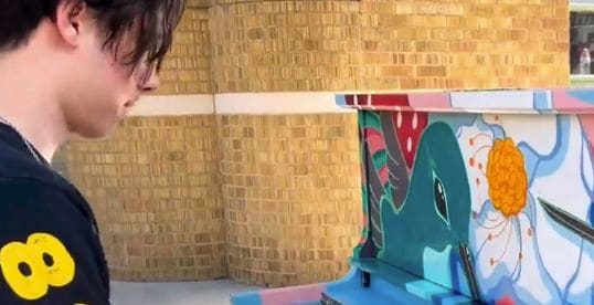 Public piano in Ogden, Utah, United States