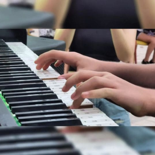 Public piano in Vlora, Southern Albania, Albania