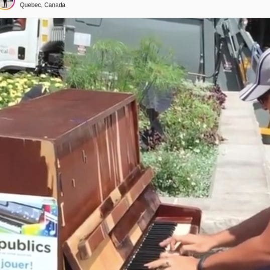 Public piano in Quebec City, Quebec, Canada
