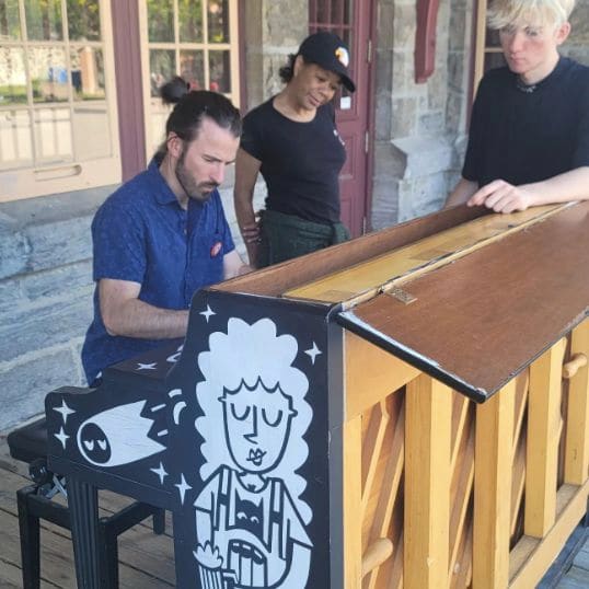 Public piano in Saint-Jérôme, Quebec, Canada
