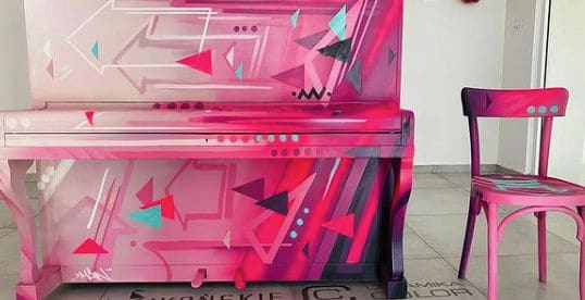 Public piano in Końskie County, Świętokrzyskie Voivodeship, Poland