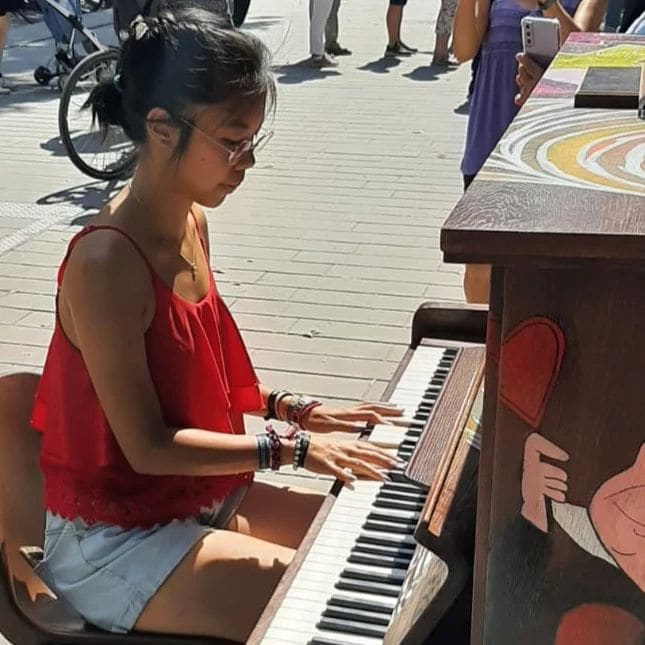 Public piano in Koblenz, Rhineland-Palatinate, Germany