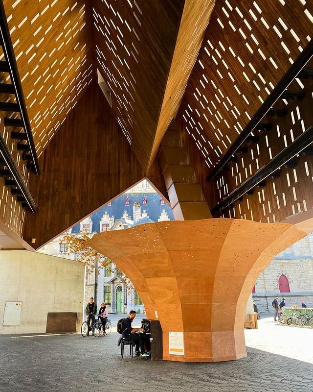 Public piano in Ghent, East Flanders, Belgium
