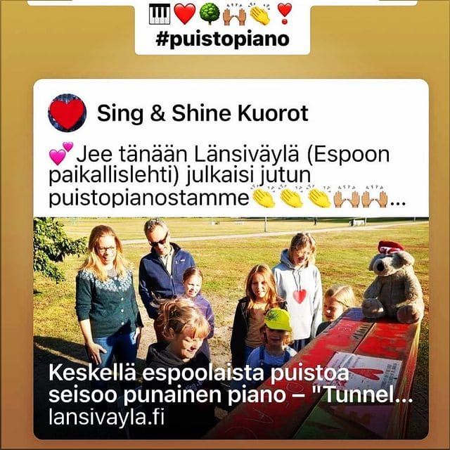 Public piano in Espoo, Finland