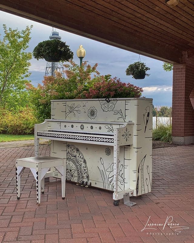 Public piano in Shawinigan, Quebec, Canada
