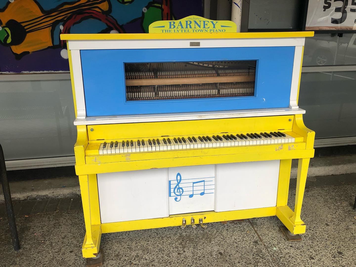 Public piano in Banks Peninsula Community, Canterbury, New Zealand