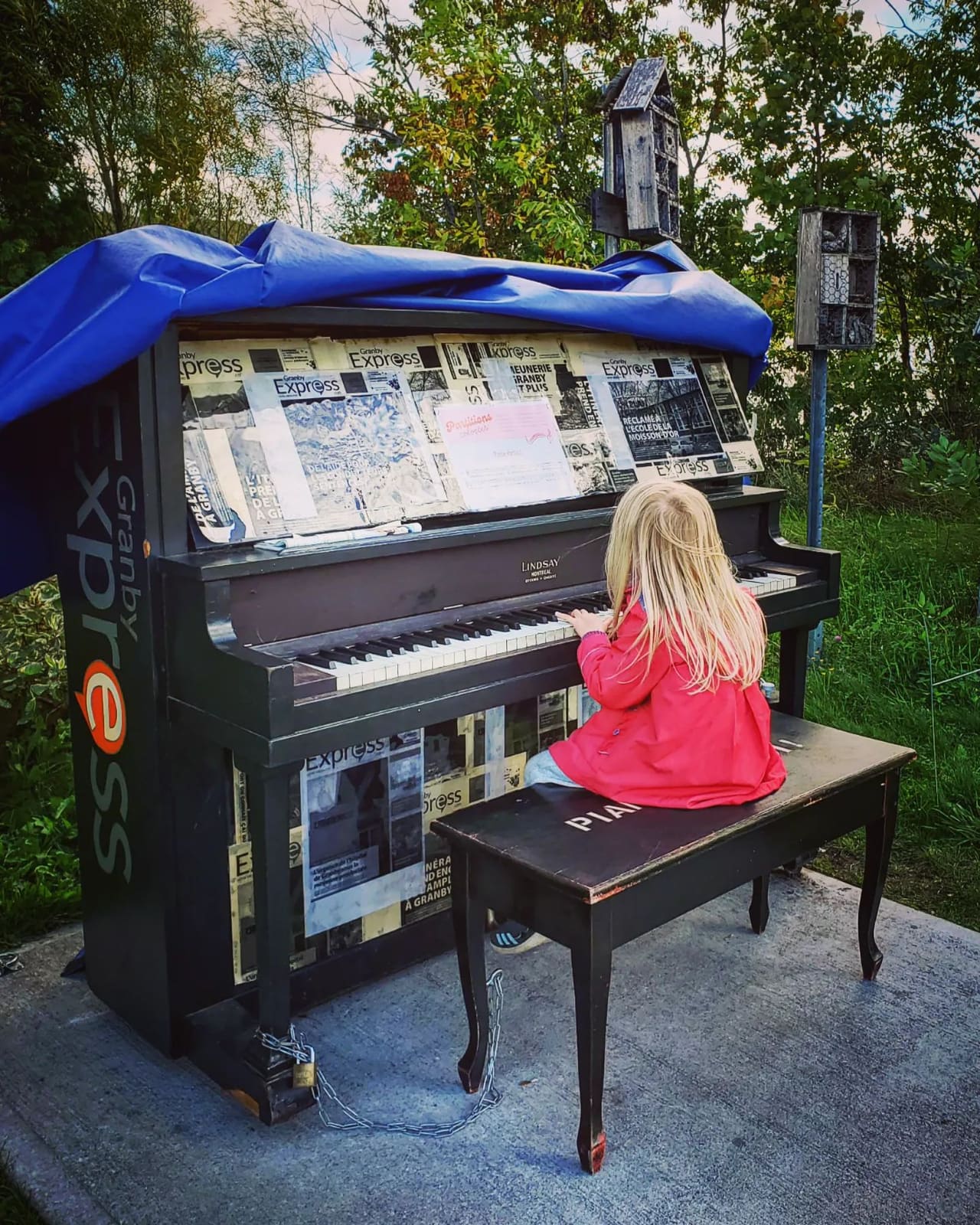 Public piano in Granby, Quebec, Canada
