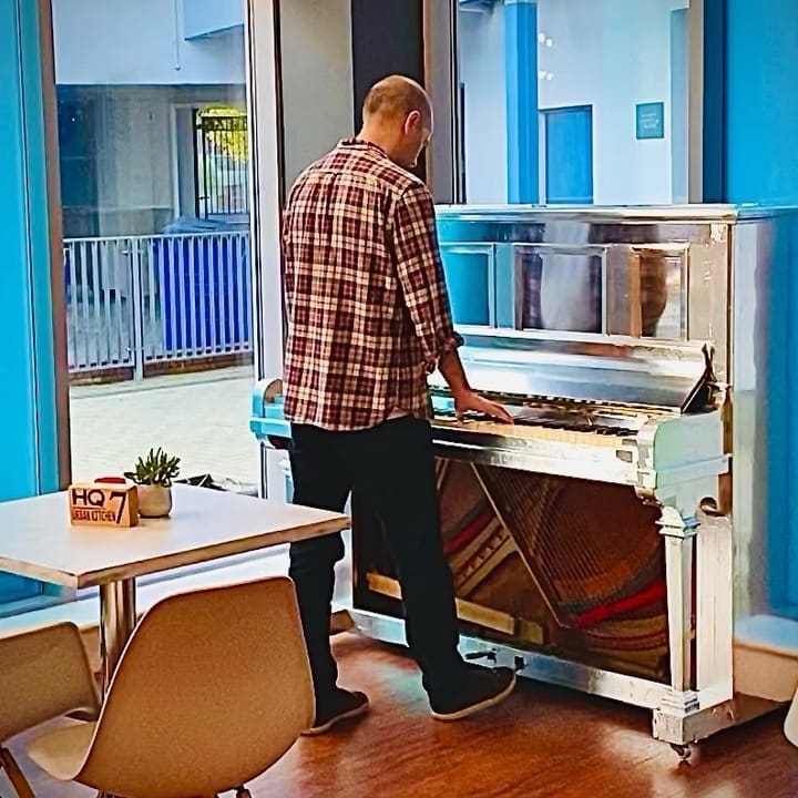 Public piano in Swansea, Wales, United Kingdom