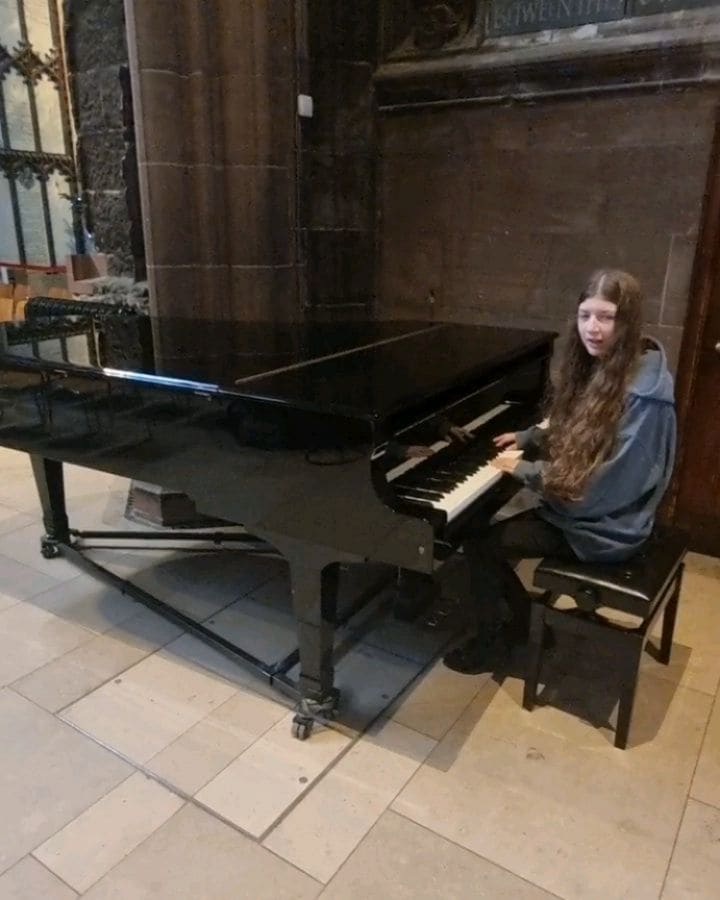 Public piano in South Hams, England, United Kingdom