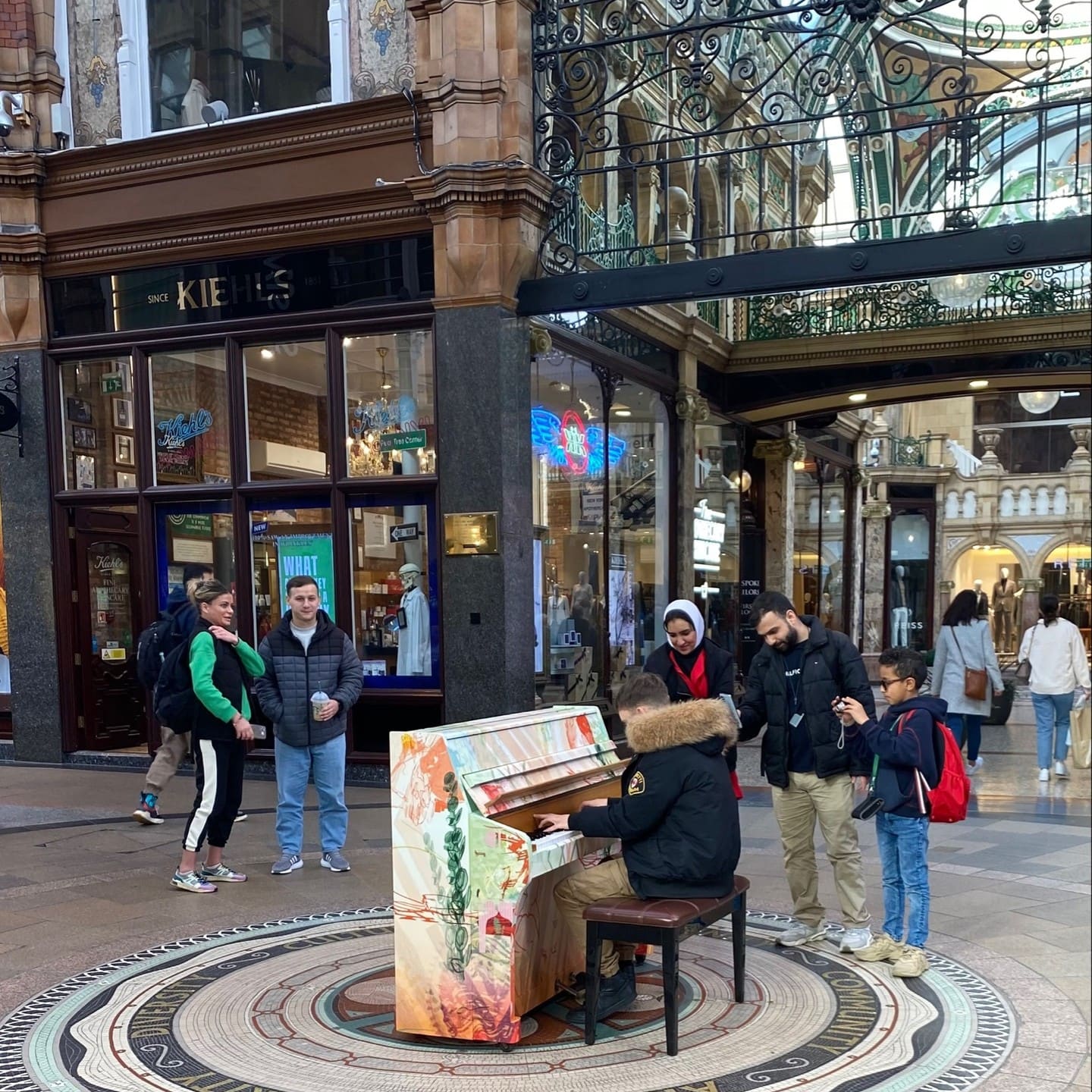 Public piano in Leeds, England, United Kingdom