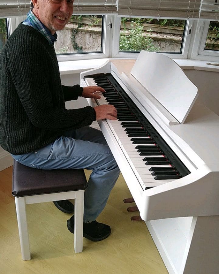 Public piano in Hampshire, England, United Kingdom