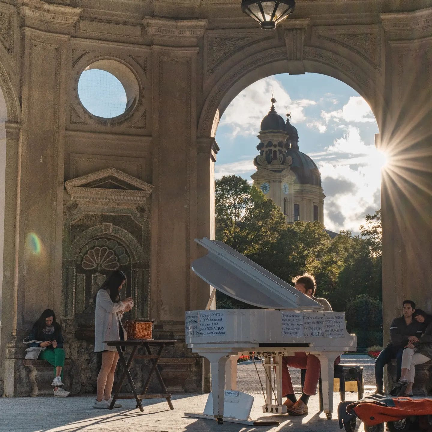 Public piano in Munich, Bavaria, Germany