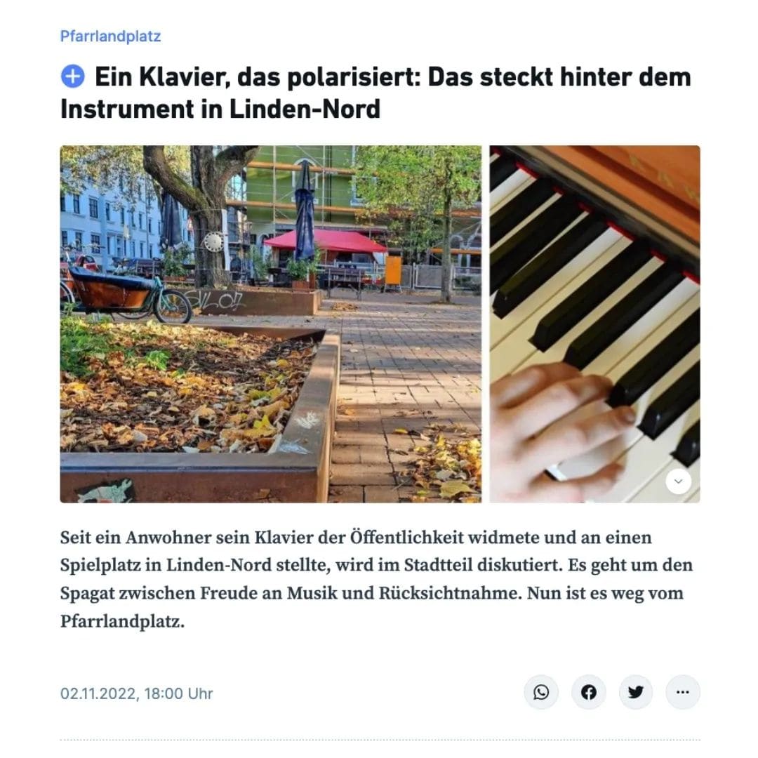 Public piano in Hanover, Lower Saxony, Germany