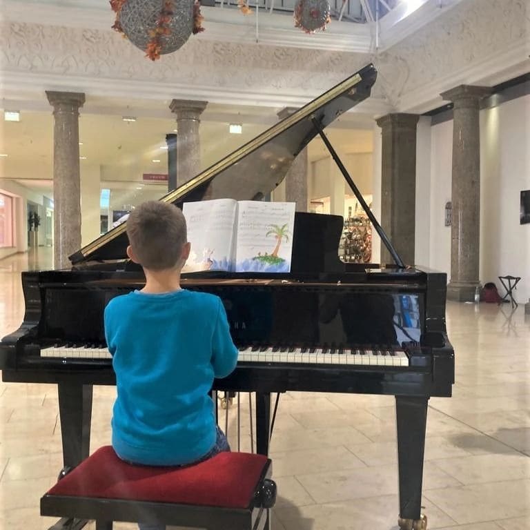Public piano in Speyer-West, Rhineland-Palatinate, Germany