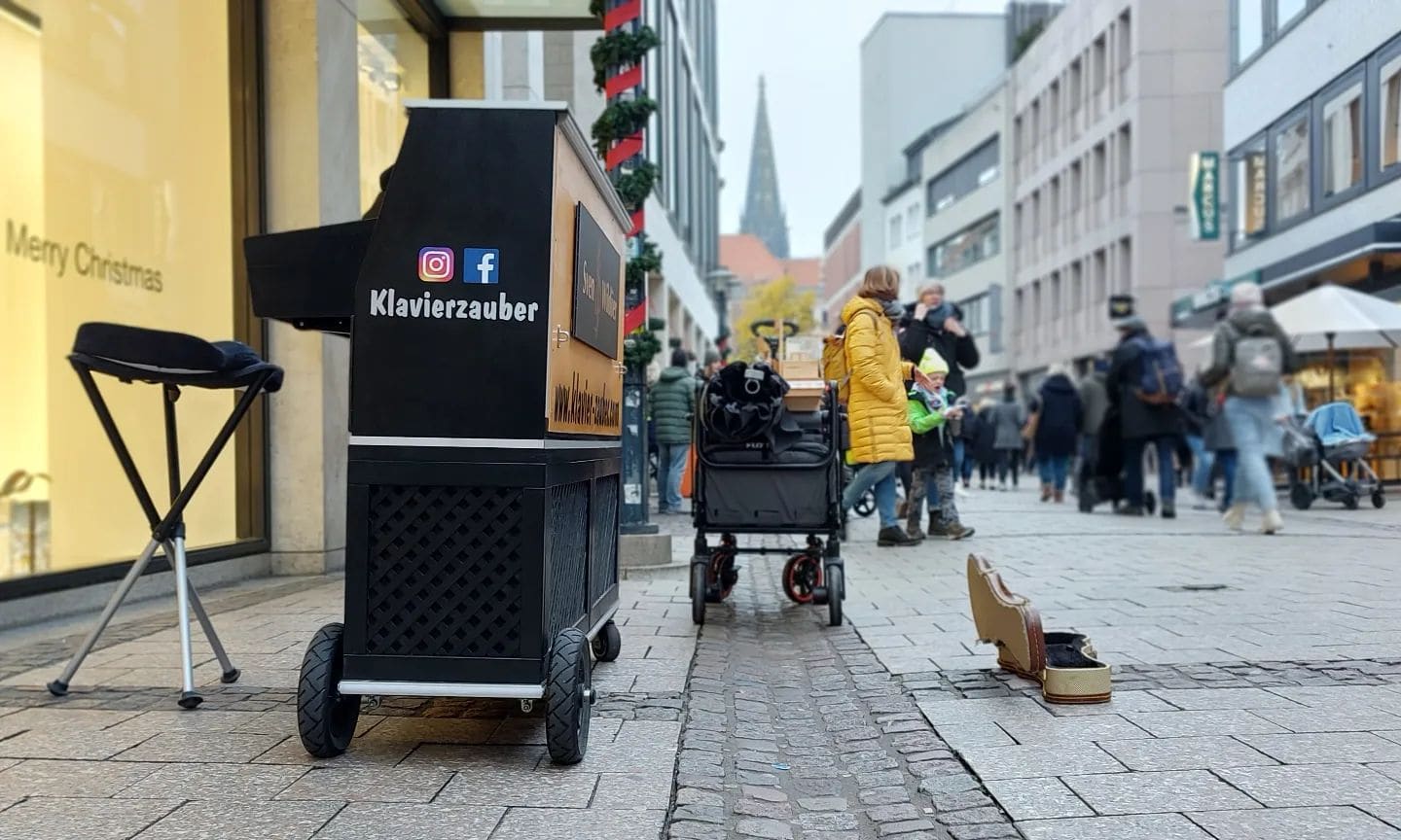 Public piano in Münster, North Rhine-Westphalia, Germany