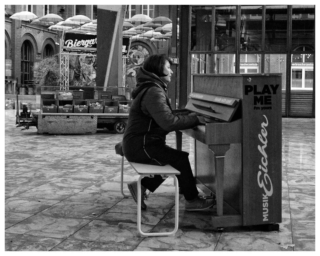 Public piano in Kassel, Hesse, Germany