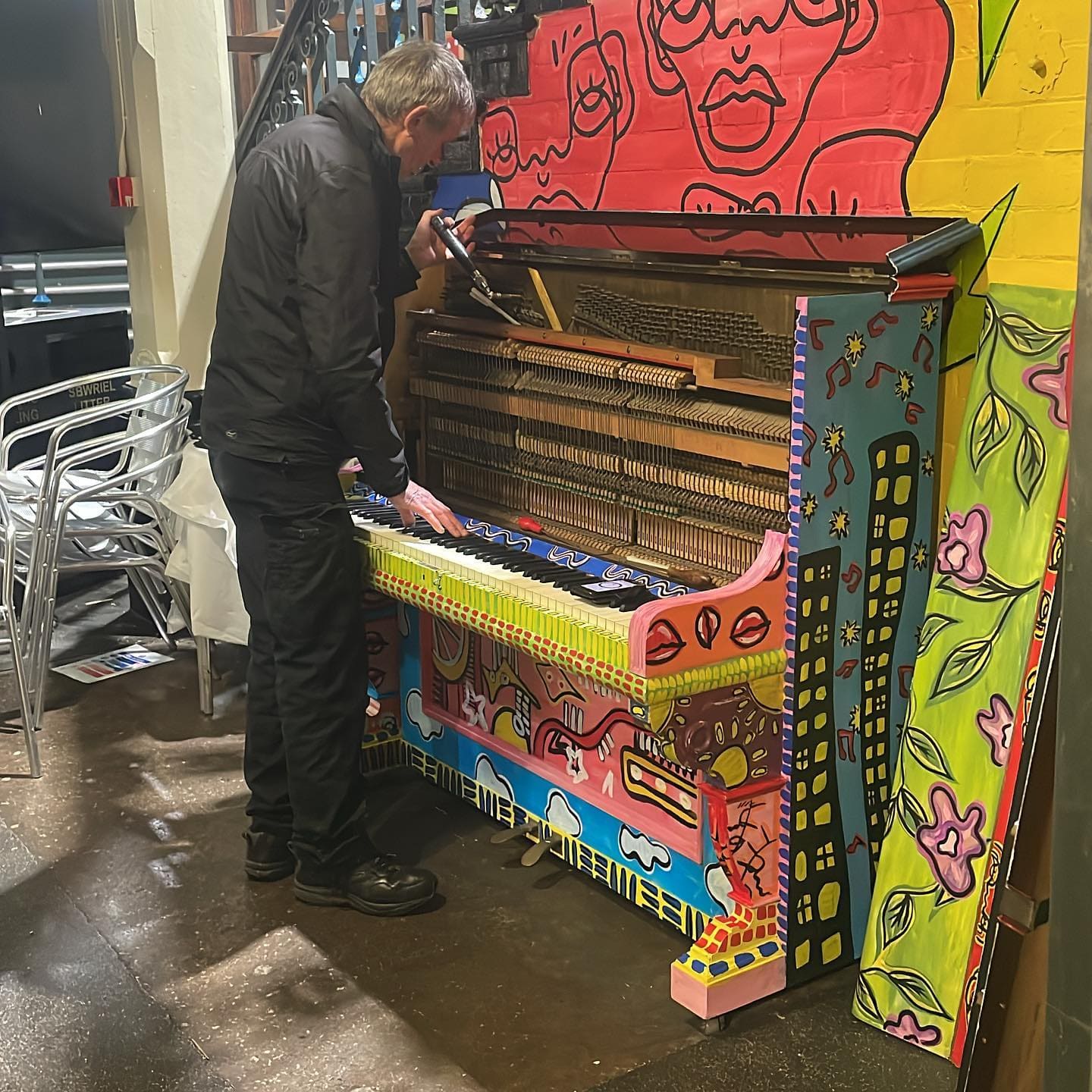 Public piano in Cardiff, Wales, United Kingdom