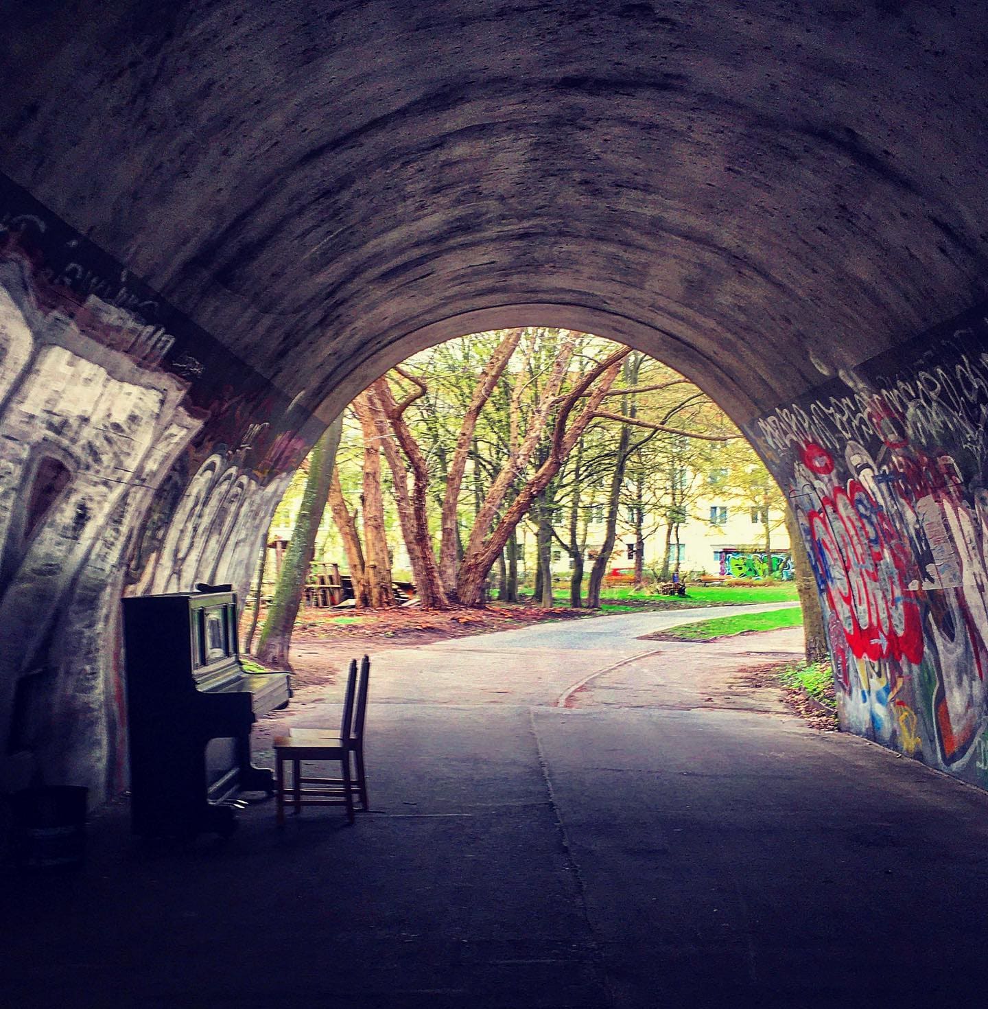 Public piano in Hanover, Lower Saxony, Germany