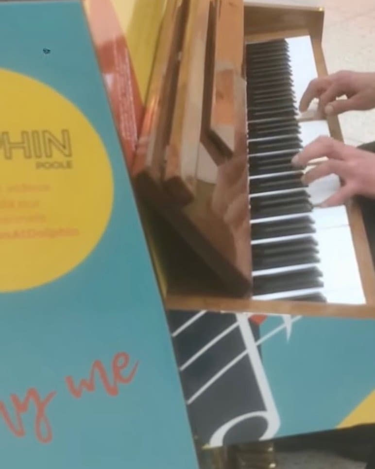 Public piano in Bournemouth, Christchurch and Poole, England, United Kingdom