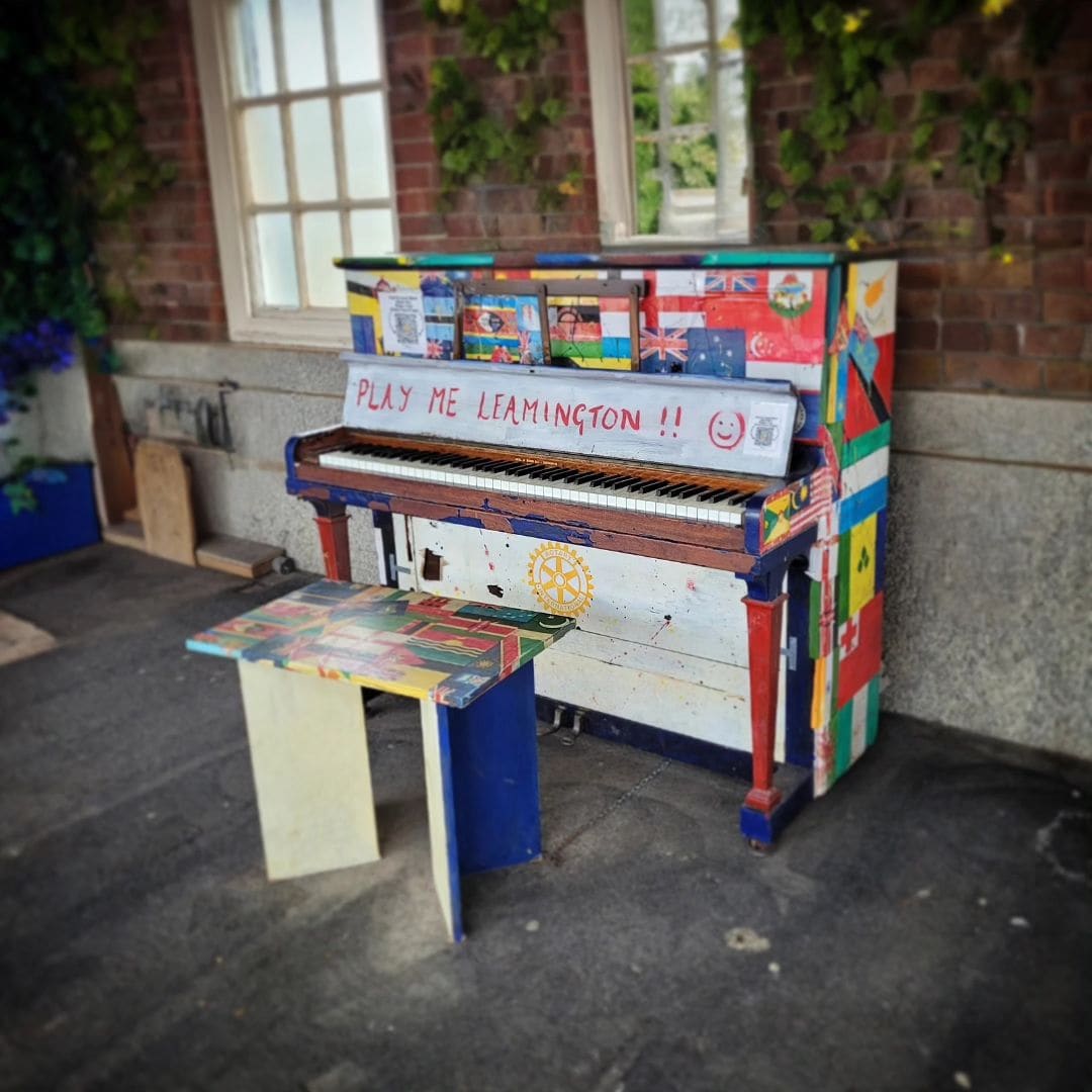 Public piano in Warwickshire, England, United Kingdom