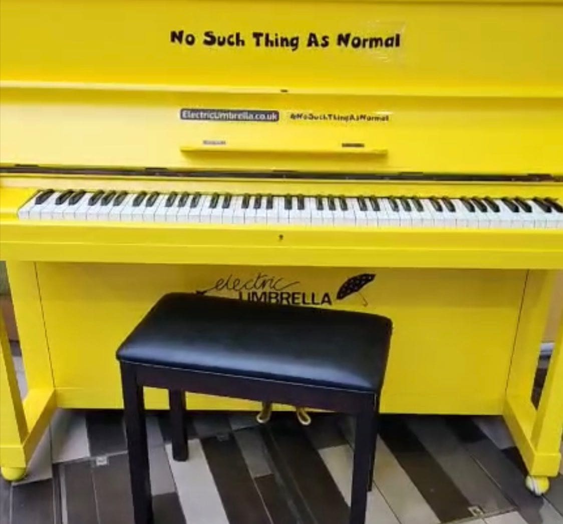 Public piano in Hertsmere, England, United Kingdom