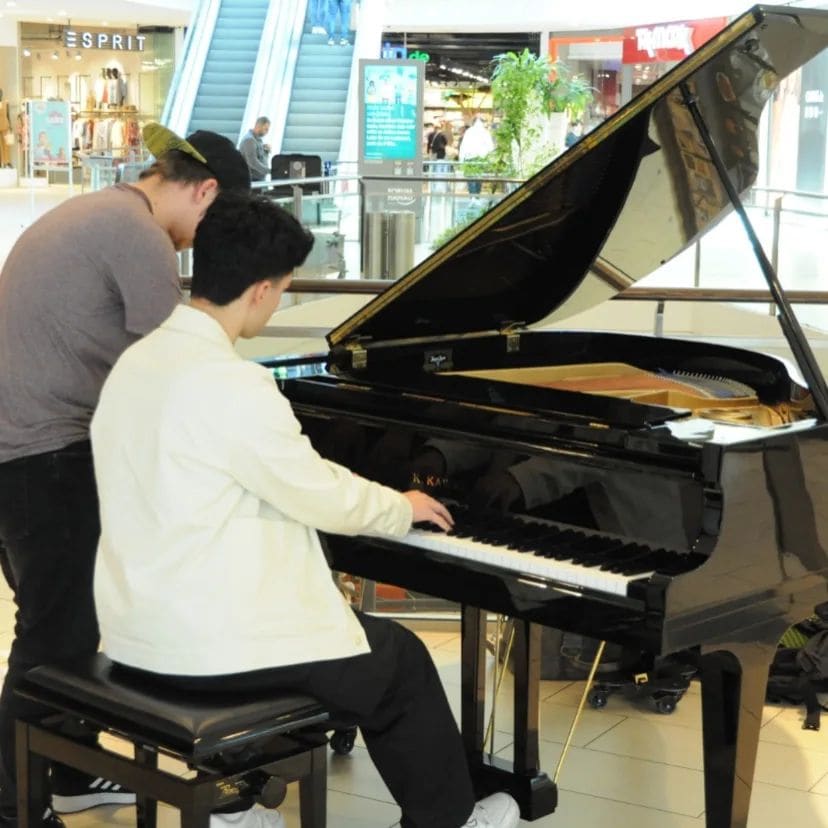 Public piano in Hanau, Hesse, Germany