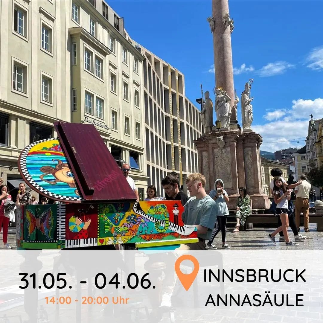 Public piano in Innsbruck, Tyrol, Austria
