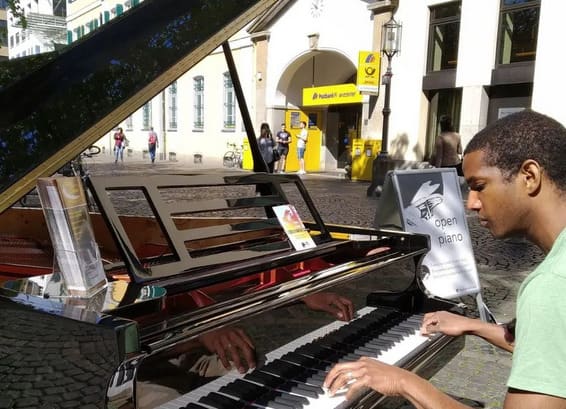Public piano in Bonn, North Rhine-Westphalia, Germany