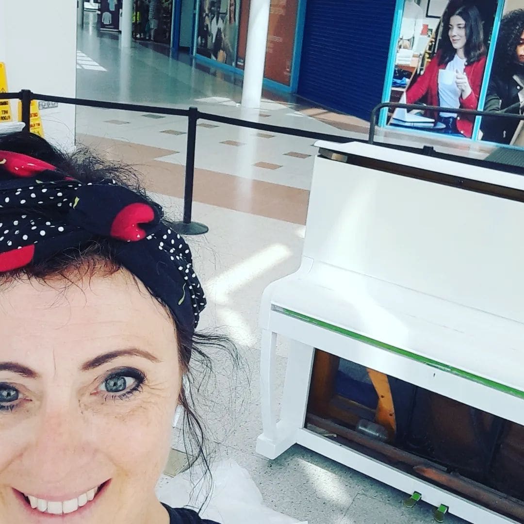 Public piano in Rushmoor, England, United Kingdom