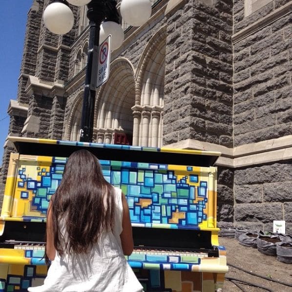 Public piano in Quebec City, Quebec, Canada