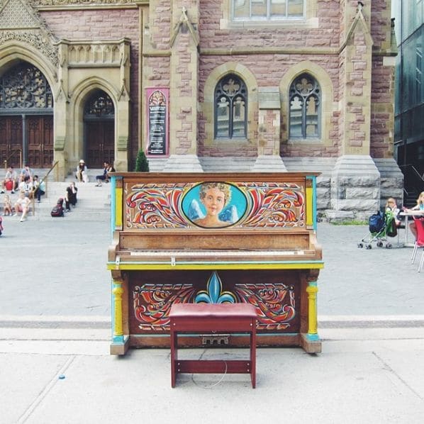 Public piano in Montreal, Quebec, Canada