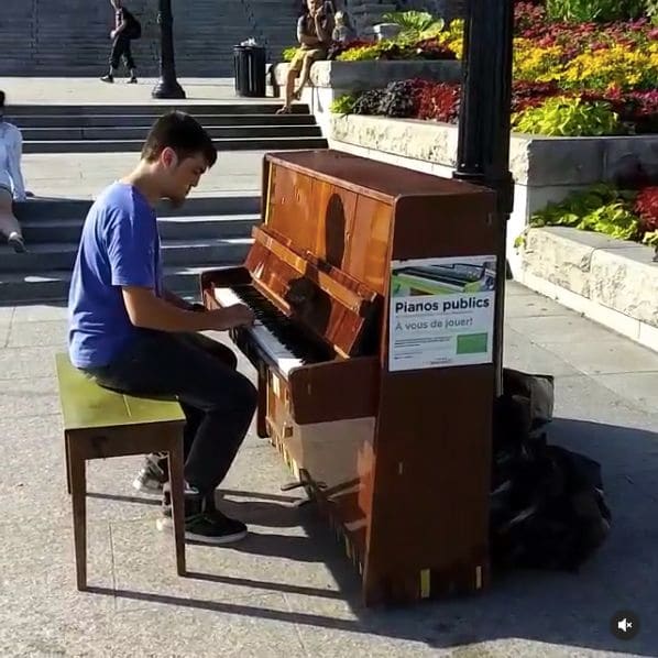 Public piano in Montreal, Quebec, Canada