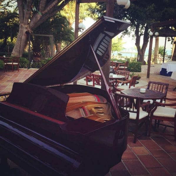 Public piano in Son Caliu, Balearic Islands, Spain