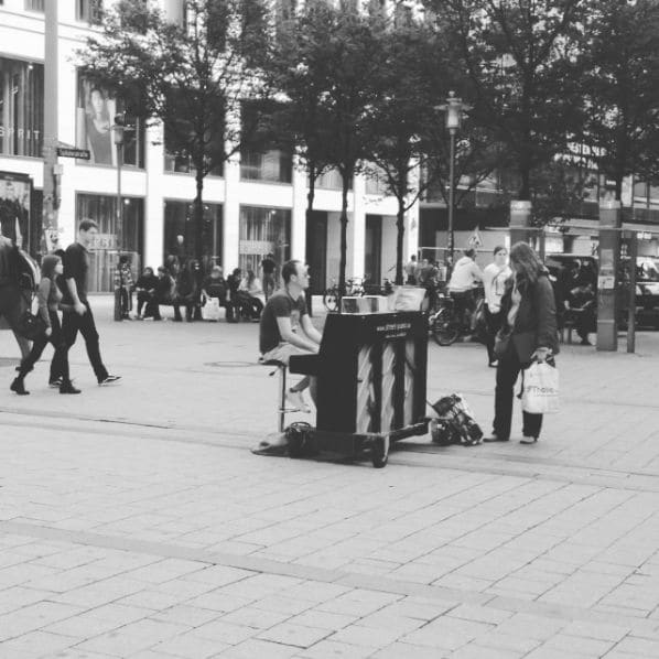 Public piano in Altstadt, Hamburg, Germany