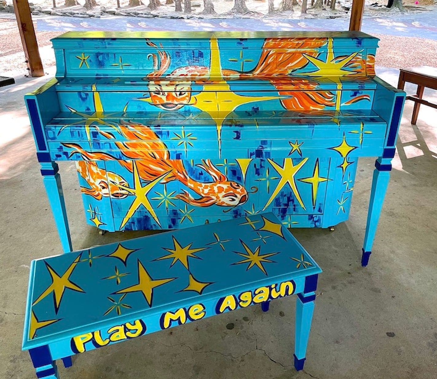 Photo of Marina at 4780, Webb Bridge Road, Alpharetta, Fulton County, Georgia, 30005, United States. A free Play Me Again Pianos instrument at Webb Bridge Park; the gallery does…