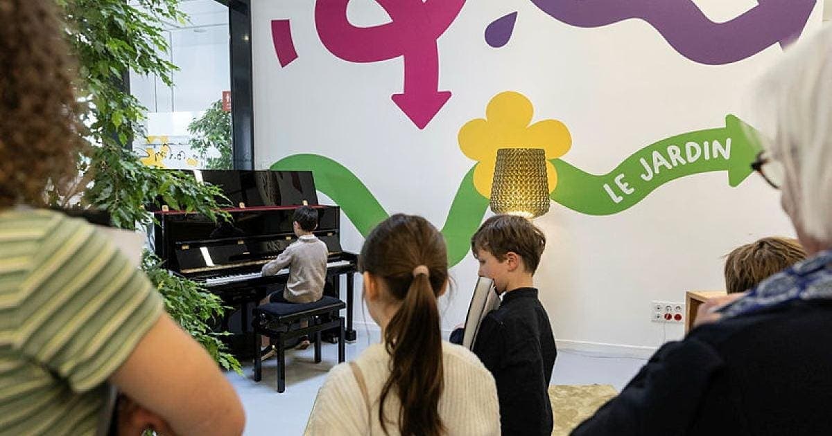 Photo of Public piano — Médiathèque Lisa-Bresner at Médiathèque Lisa-Bresner, 23 boulevard Émile Romanet, 44100 Nantes, France. A self-service piano available to visitors at the…