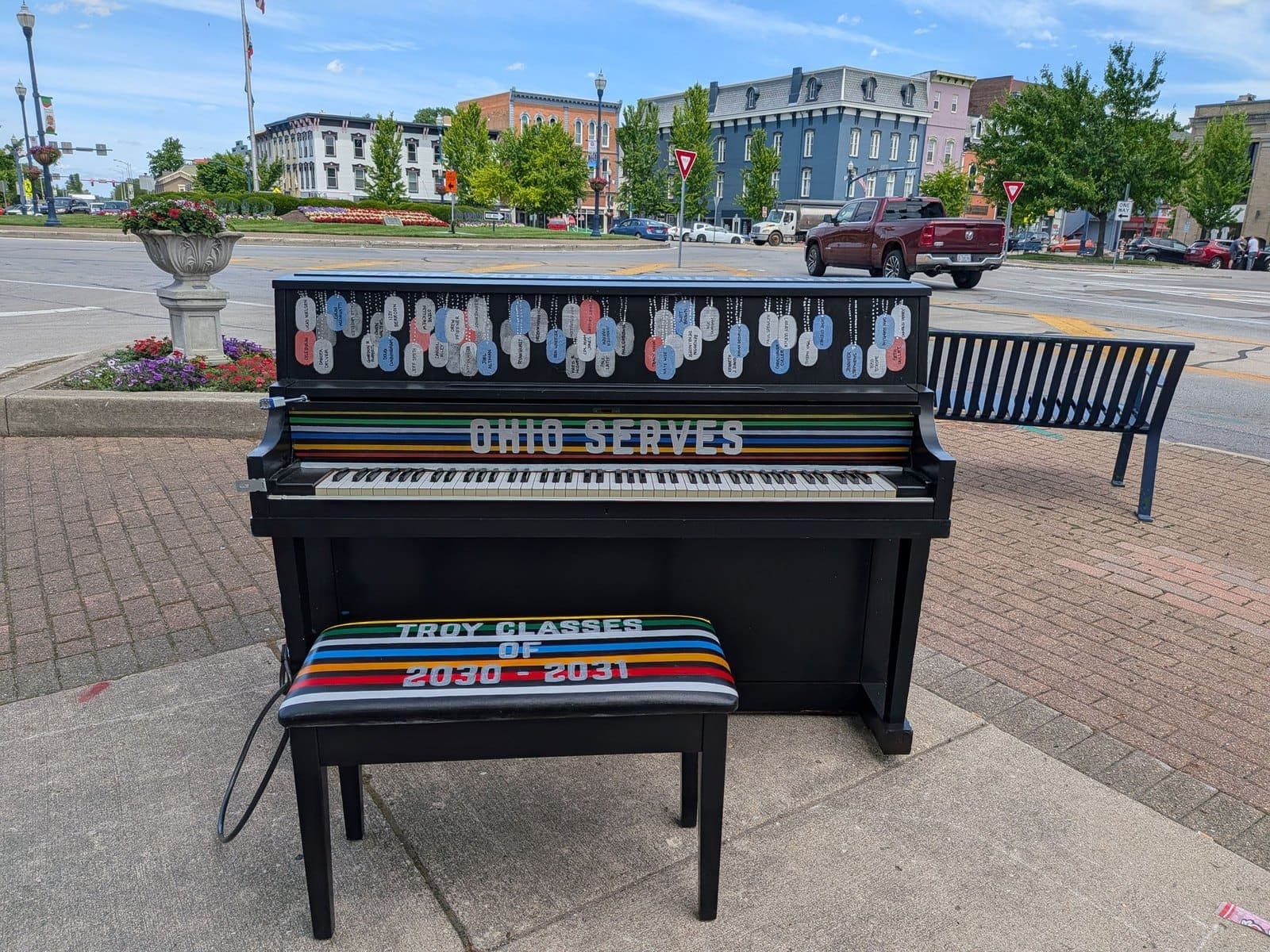 Public piano in Troy, Ohio, United States