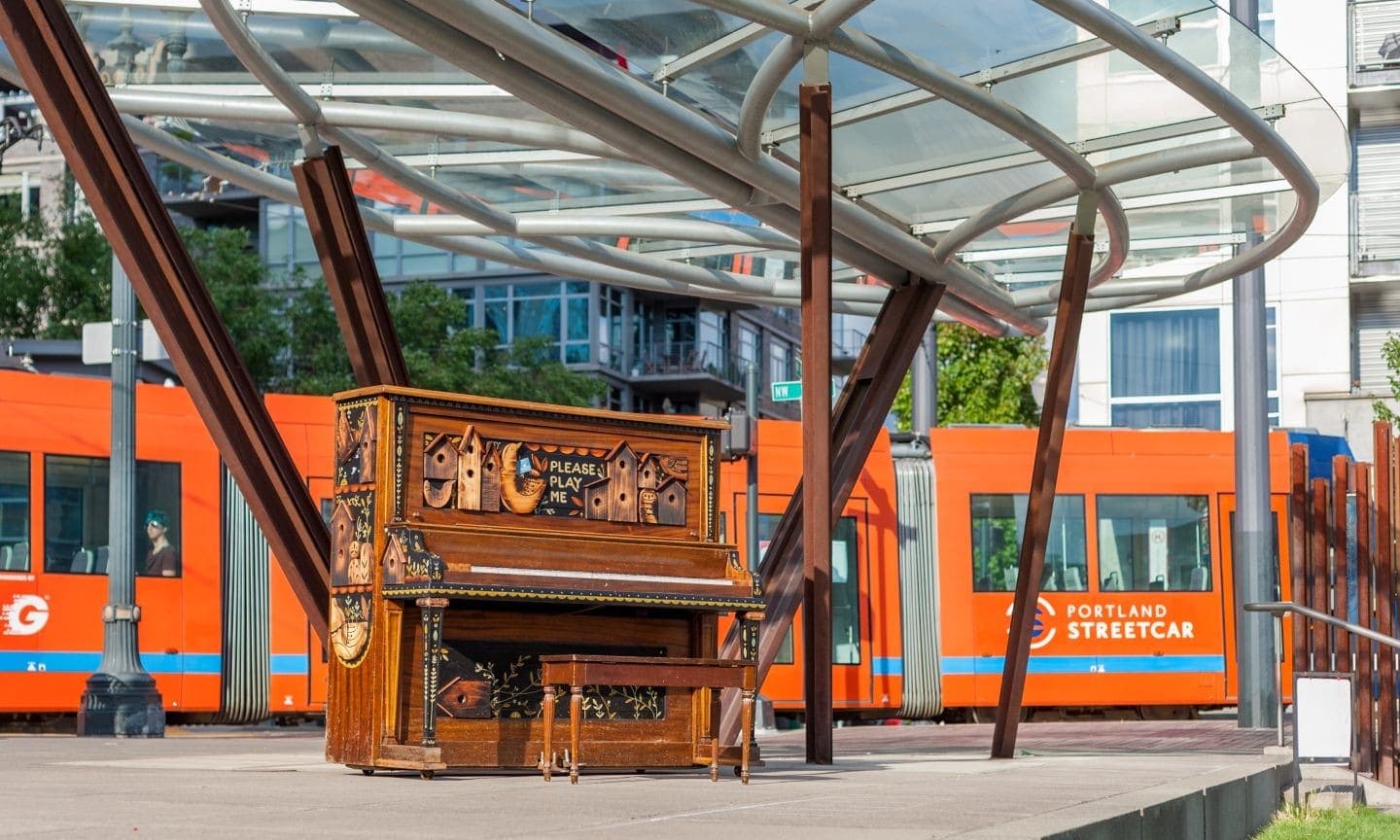Public piano in Portland, Oregon, United States