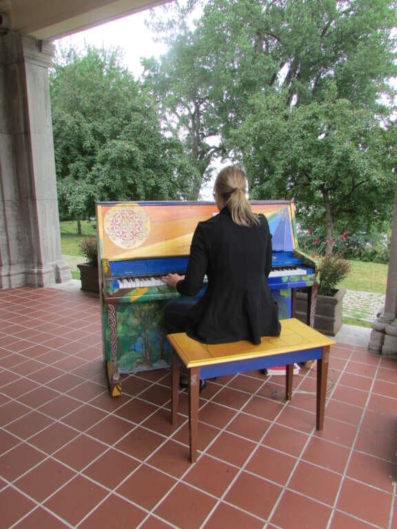 Public piano in Pointe-Claire, Québec, Canada