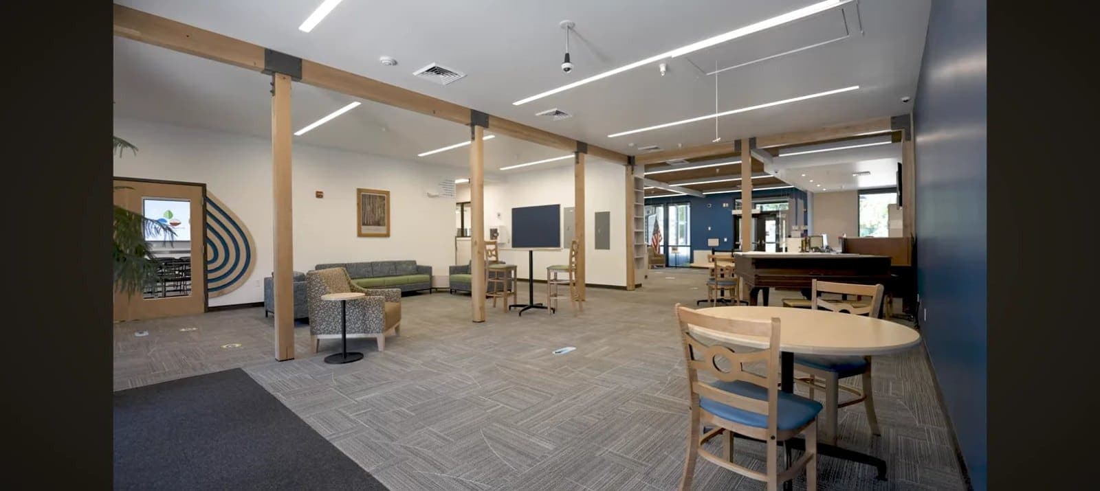 Photo of Corvallis Community Center main-room piano at 2601 NW Tyler Ave, Corvallis, OR 97330. Piano in the main room at C3 Corvallis Community Center. A February 2025…