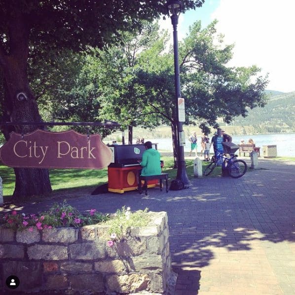 Public piano in Kelowna, British Columbia, Canada